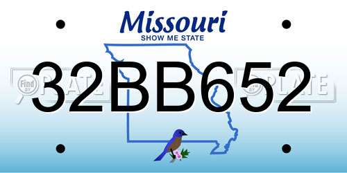 32BB652 Missouri License Plate