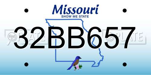32BB657 Missouri License Plate