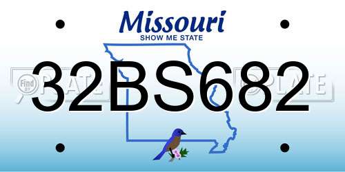 32BS682 Missouri License Plate