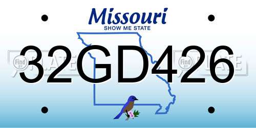 32GD426 Missouri License Plate