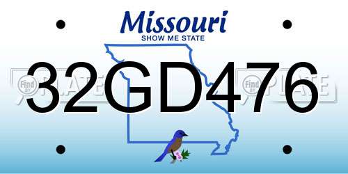 32GD476 Missouri License Plate