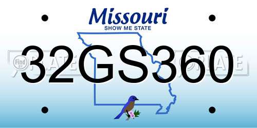 32GS360 Missouri License Plate