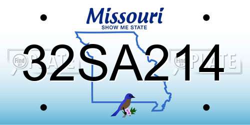 32SA214 Missouri License Plate