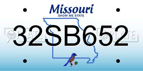 32SB652 Missouri License Plate