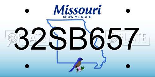 32SB657 Missouri License Plate