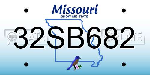 32SB682 Missouri License Plate