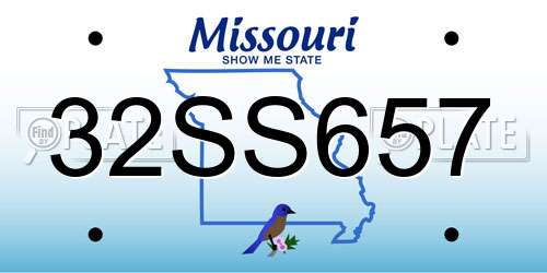 32SS657 Missouri License Plate