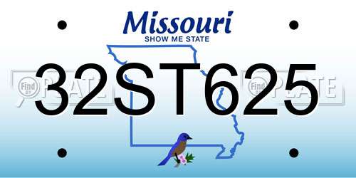32ST625 Missouri License Plate