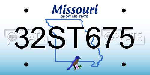 32ST675 Missouri License Plate
