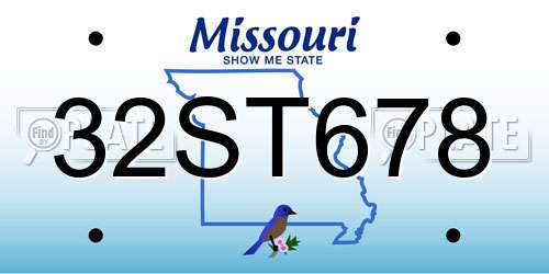 32ST678 Missouri License Plate