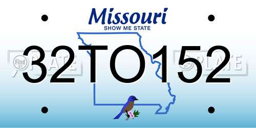 32TO152 Missouri License Plate