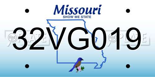 32VG019 Missouri License Plate