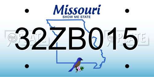 32ZB015 Missouri License Plate