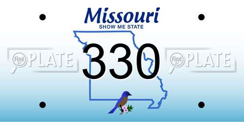 330 Missouri License Plate