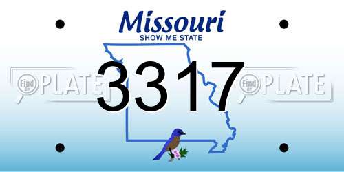 3317 Missouri License Plate