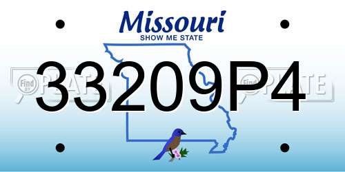 33209P4 Missouri License Plate