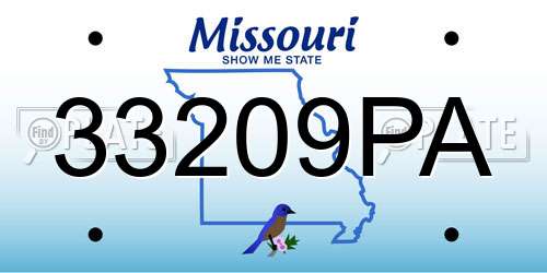 33209PA Missouri License Plate