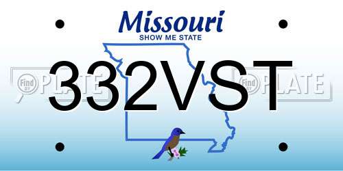 332VST Missouri License Plate