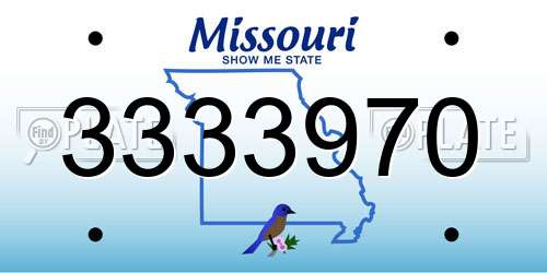 3333970 Missouri License Plate