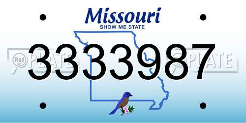 3333987 Missouri License Plate