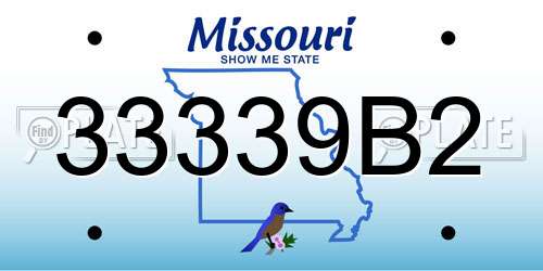 33339B2 Missouri License Plate