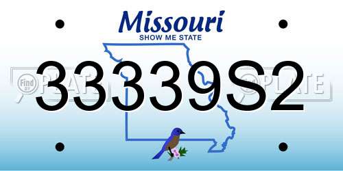 33339S2 Missouri License Plate