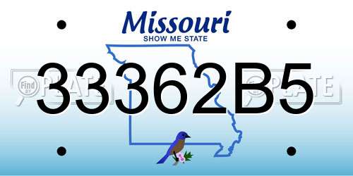 33362B5 Missouri License Plate