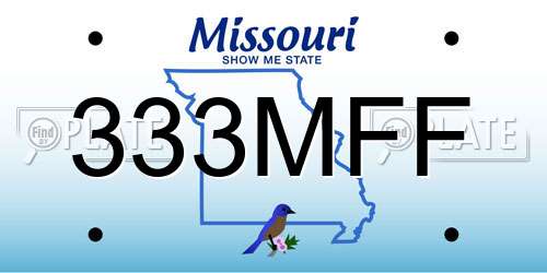 333MFF Missouri License Plate