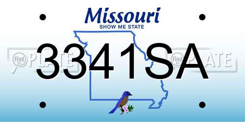3341SA Missouri License Plate