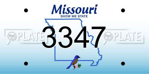 3347 Missouri License Plate