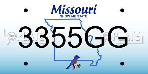 3355GG Missouri License Plate