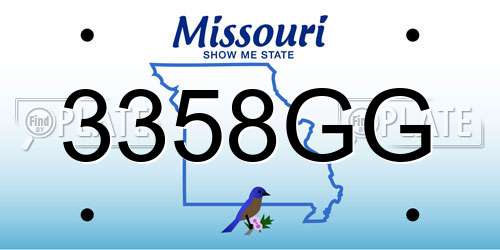 3358GG Missouri License Plate