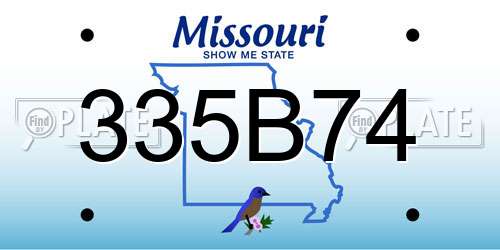 335B74 Missouri License Plate
