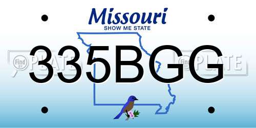 335BGG Missouri License Plate