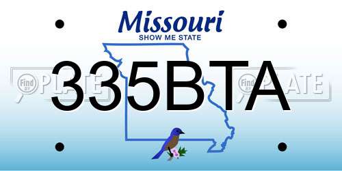 335BTA Missouri License Plate