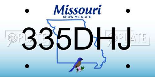 335DHJ Missouri License Plate