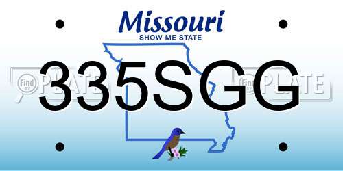 335SGG Missouri License Plate