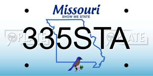335STA Missouri License Plate