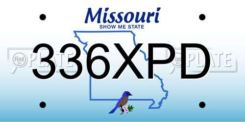 336XPD Missouri License Plate