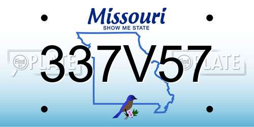 337V57 Missouri License Plate