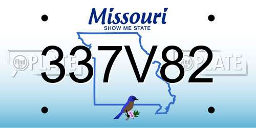 337V82 Missouri License Plate