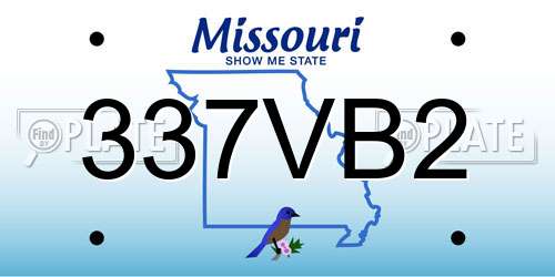 337VB2 Missouri License Plate