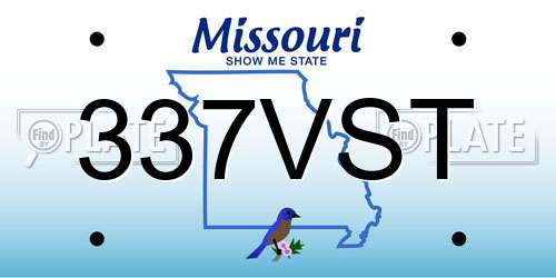 337VST Missouri License Plate