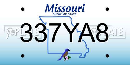 337YA8 Missouri License Plate