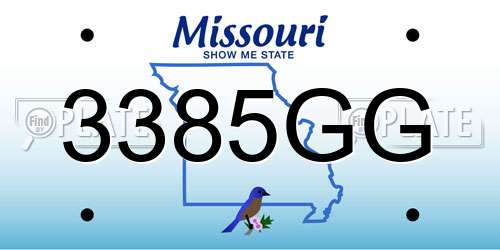 3385GG Missouri License Plate