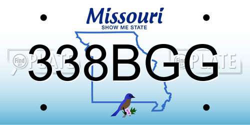 338BGG Missouri License Plate