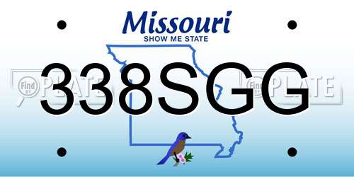 338SGG Missouri License Plate