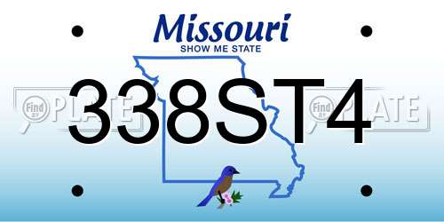 338ST4 Missouri License Plate