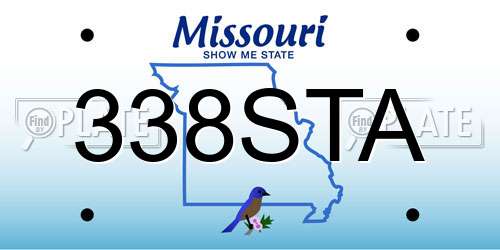 338STA Missouri License Plate