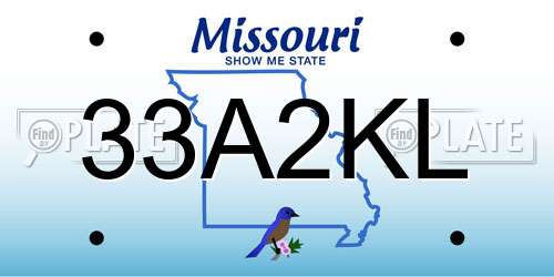 33A2KL Missouri License Plate